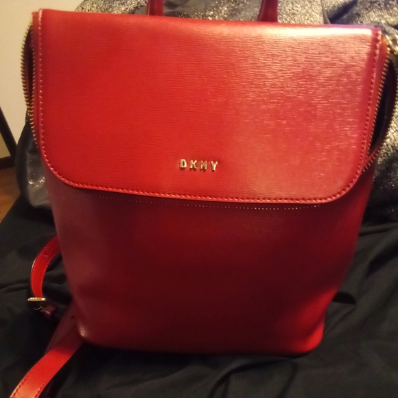 Authentic Red, DKNY backpack purse